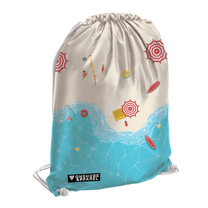Beach View Drawstring Bag
