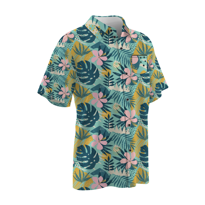 Tropical Teal Hawaiian Shirt