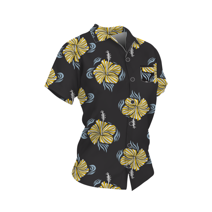 Black Floral Women's Hawaiian Shirt
