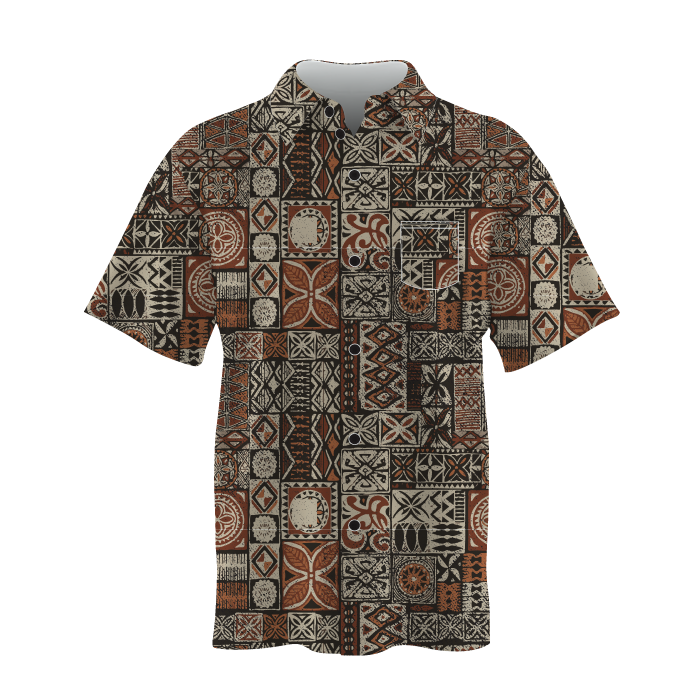 Thumbnail: Fiji Art Brown Hawaiian Shirt