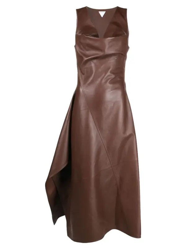 You're The One Leather Dress-Brown