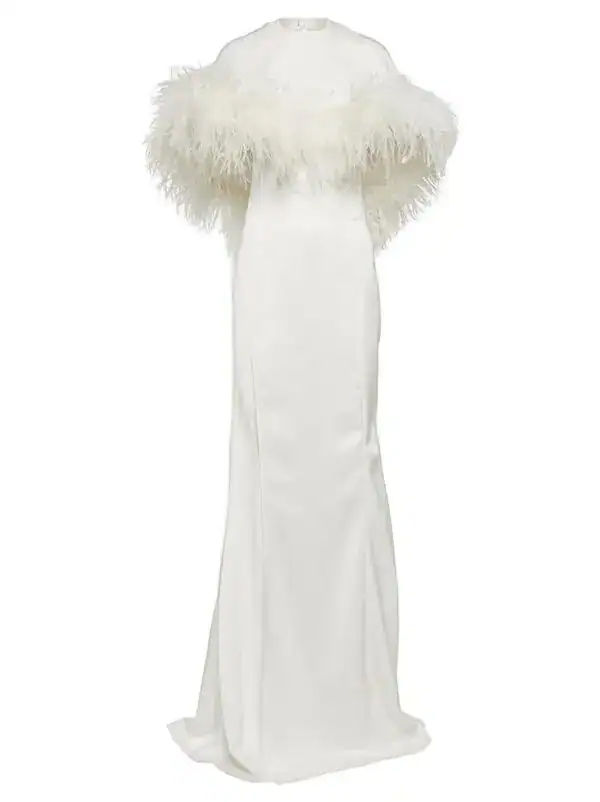 White feather dress styles for elegant events
