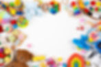 Baby kids toys frame. Set of colorful ed