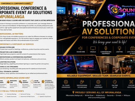 Professional Conference Audio Visual & Sound Hire in Mpumalanga