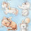 Thumbnail: S038FS UV printed, colorplast cutouts party decorations: Baby Boy watercolor