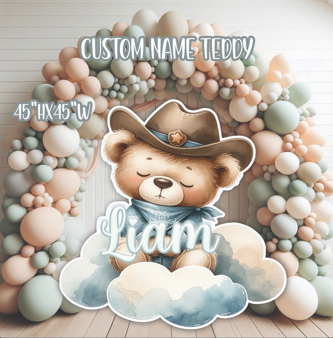 S193HS UV printed, colorplast cutouts party decorations: Custom Nams Western