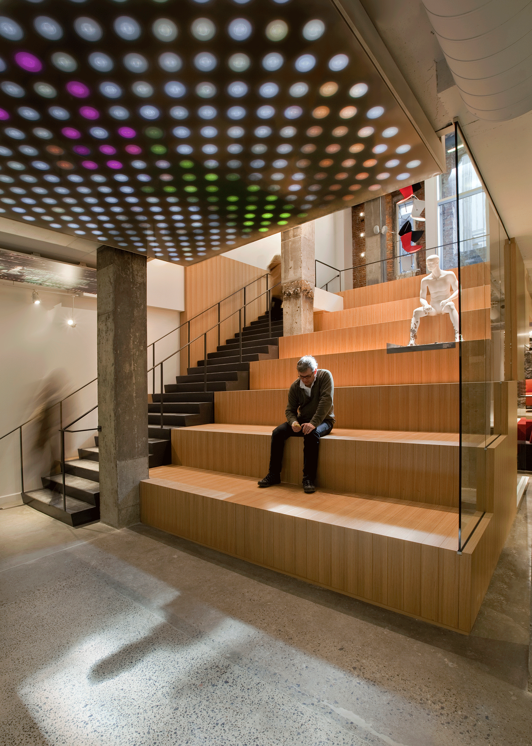 View of stepped lower foyer