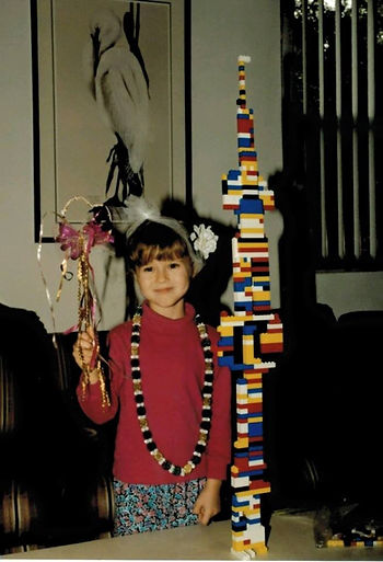 Erin and her LEGO tower
