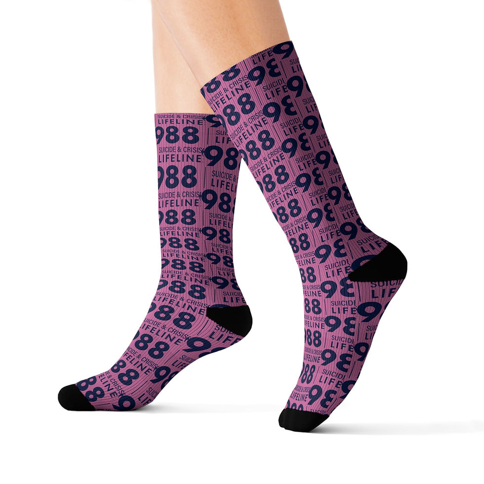 Thumbnail: 988 Lifeline Socks in Light Pink