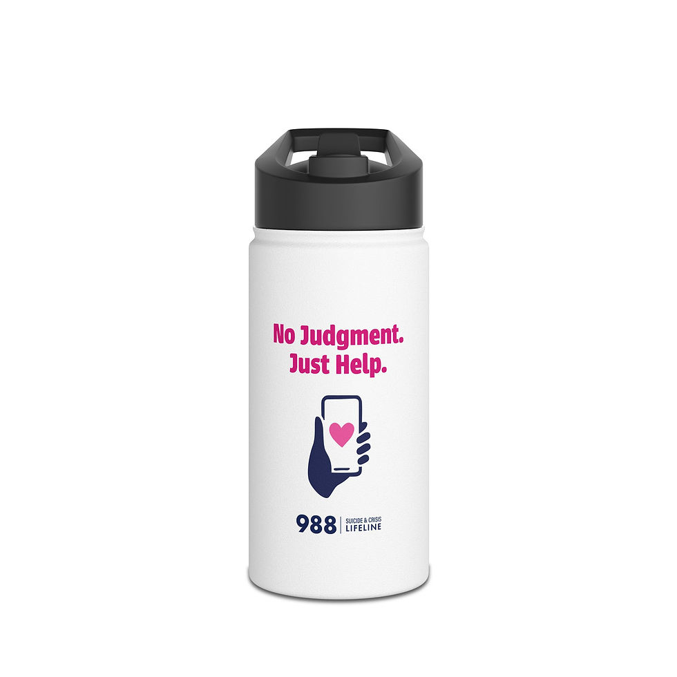 988 No Judgment Just Help Logo Stainless Steel Insulated Travel Bottle