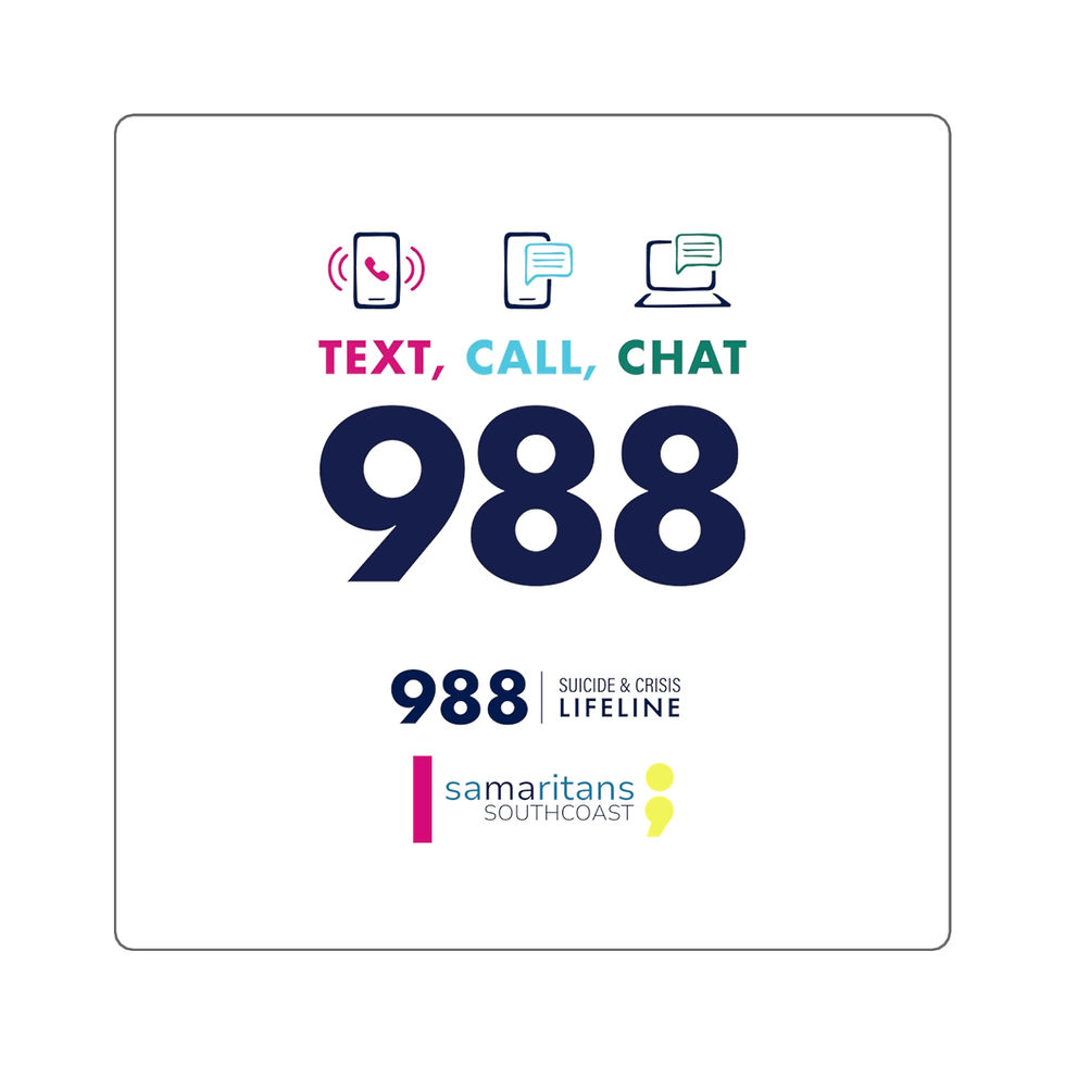 Thumbnail: 988 Lifeline, Mental Health Support Stickers