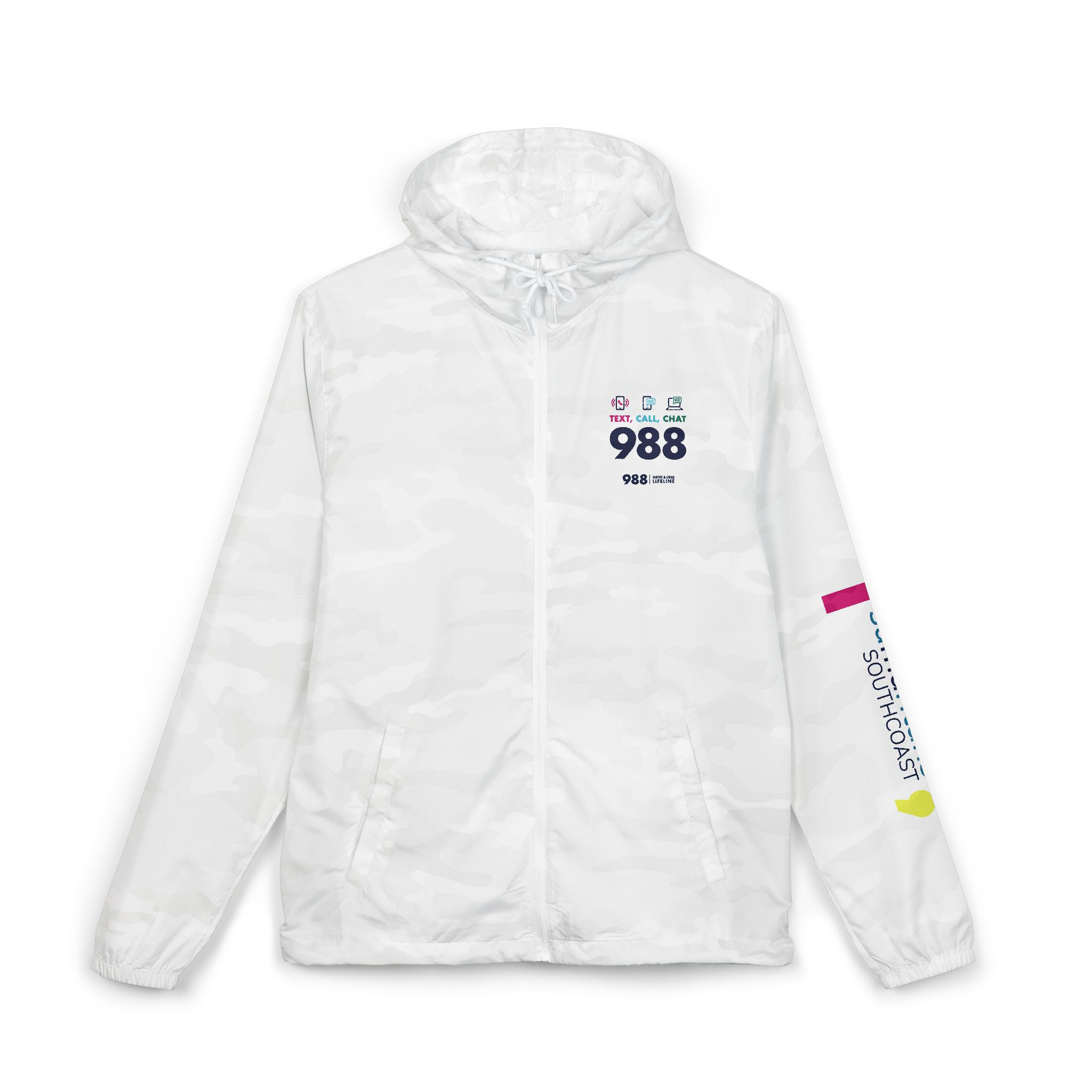 Windbreaker Jacket — Retro Samaritans Southcoast 988 Zip-Up Hooded Windbreaker