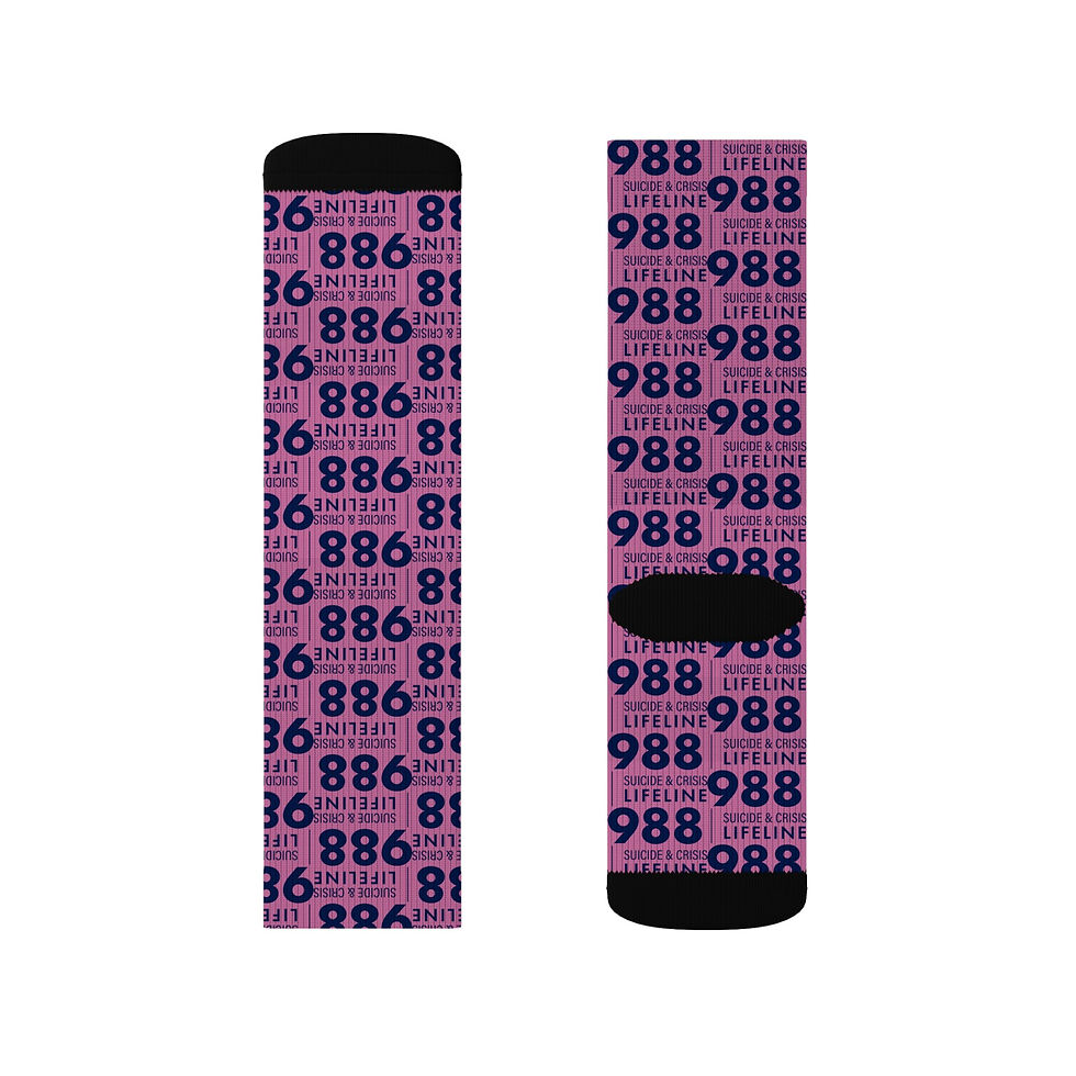 Thumbnail: 988 Lifeline Socks in Light Pink
