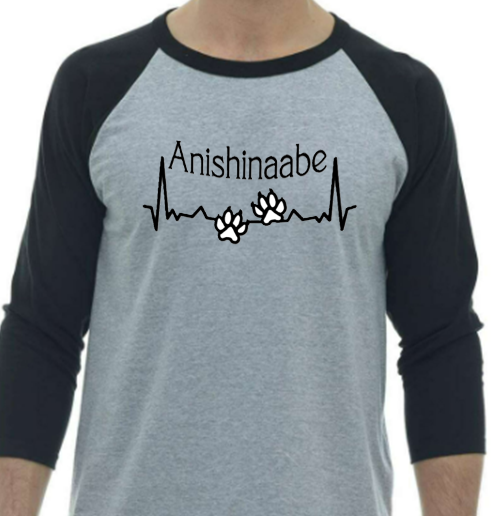 Anishinaabe Heartbeat Baseball Style T-shirt