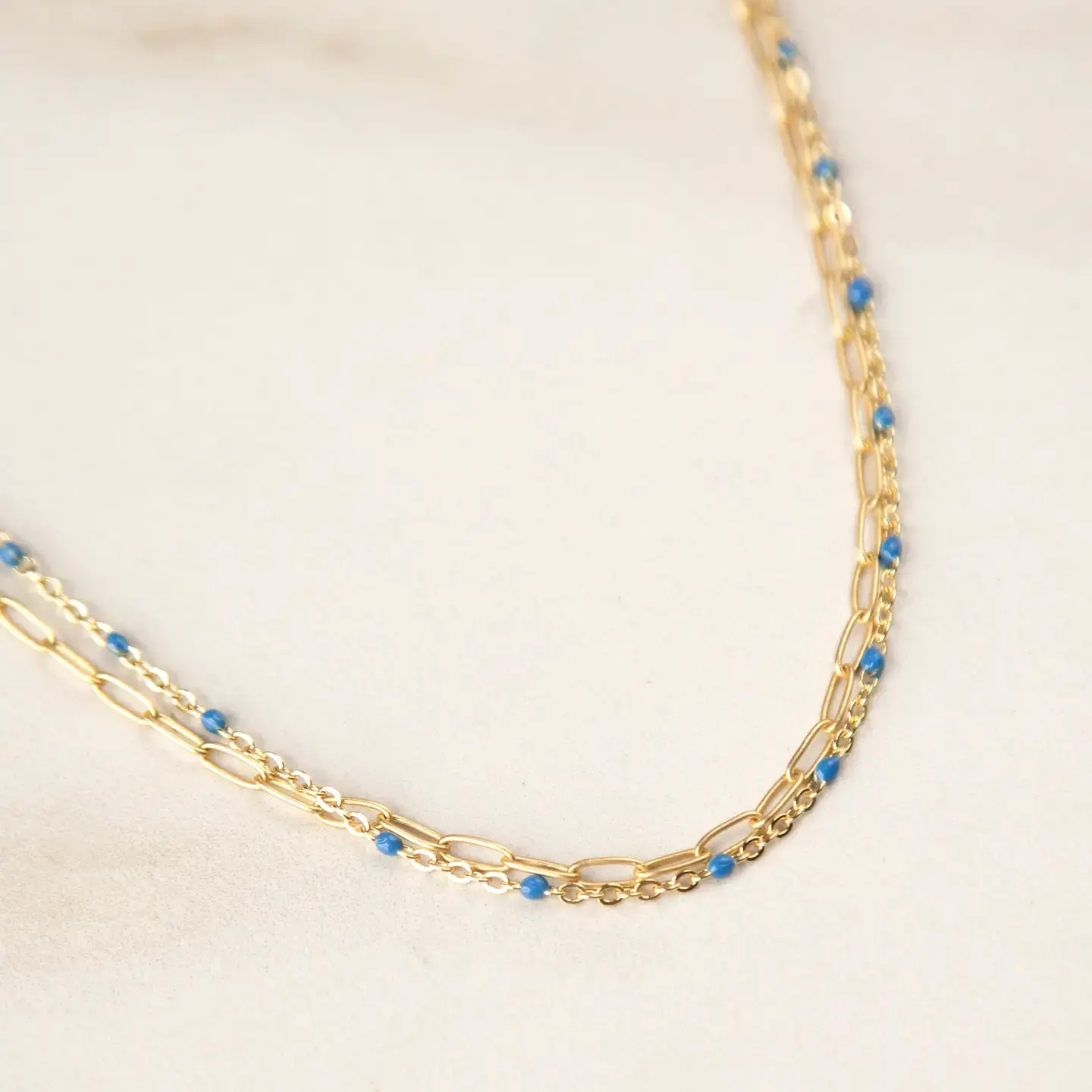 Stowaway Jewelry | Double Chained Dot Necklace