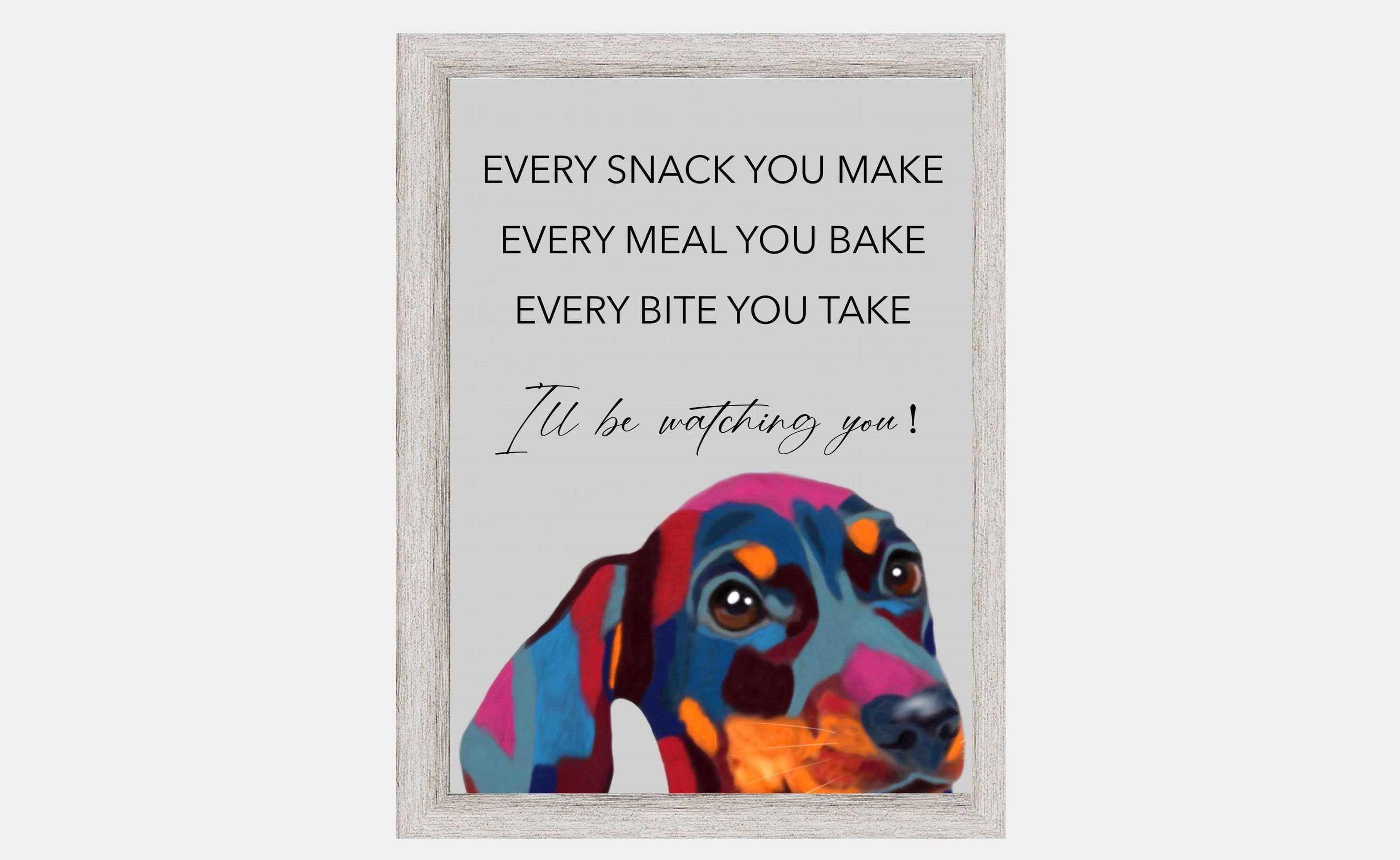 Dachshund Dog - Watching You! Framed Artwork.