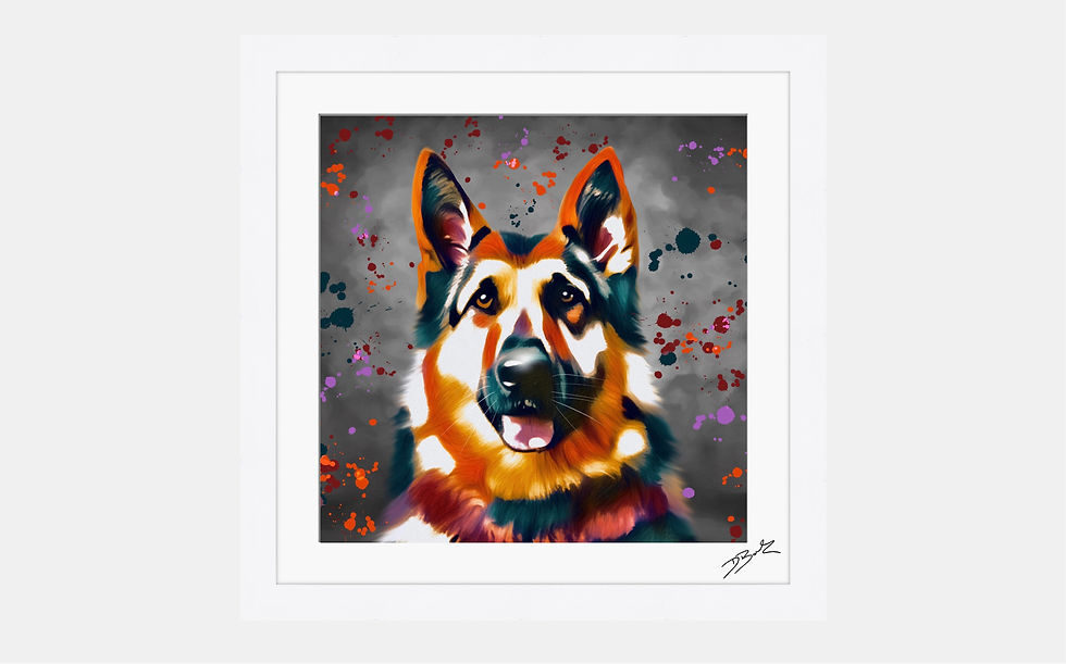 Thumbnail: German Shepherd Colour Splash – Framed Contemporary Dog Art.