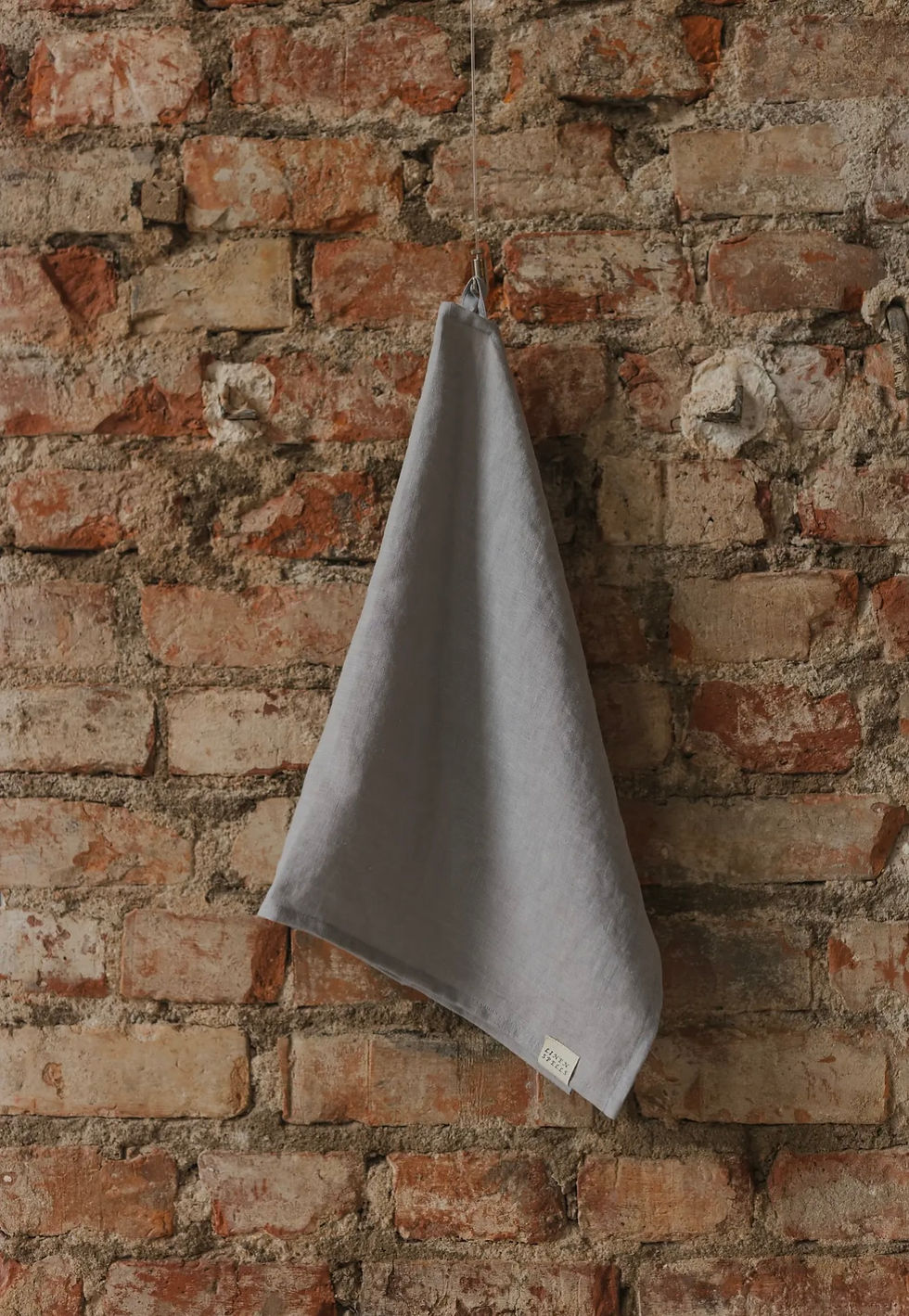 Torchon en lin gris clair