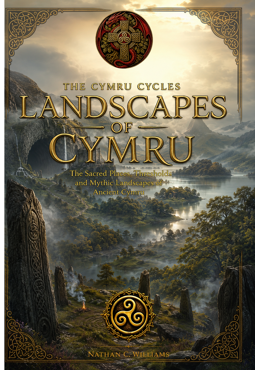 Clawr Landscapes of Cymru, un o'r Welsh history books.