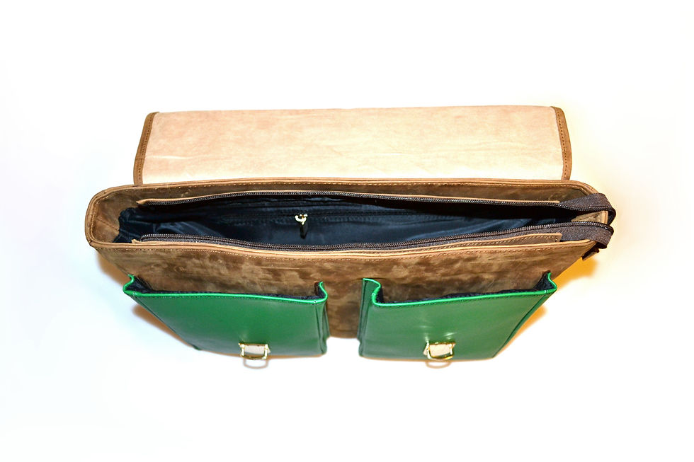 Thumbnail: Leather Bookbag (Nubuck & Limezilla Green)