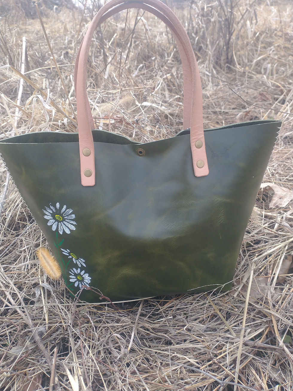 Thumbnail: Green leather market tote