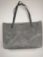 Thumbnail: Large gray leather tote bag