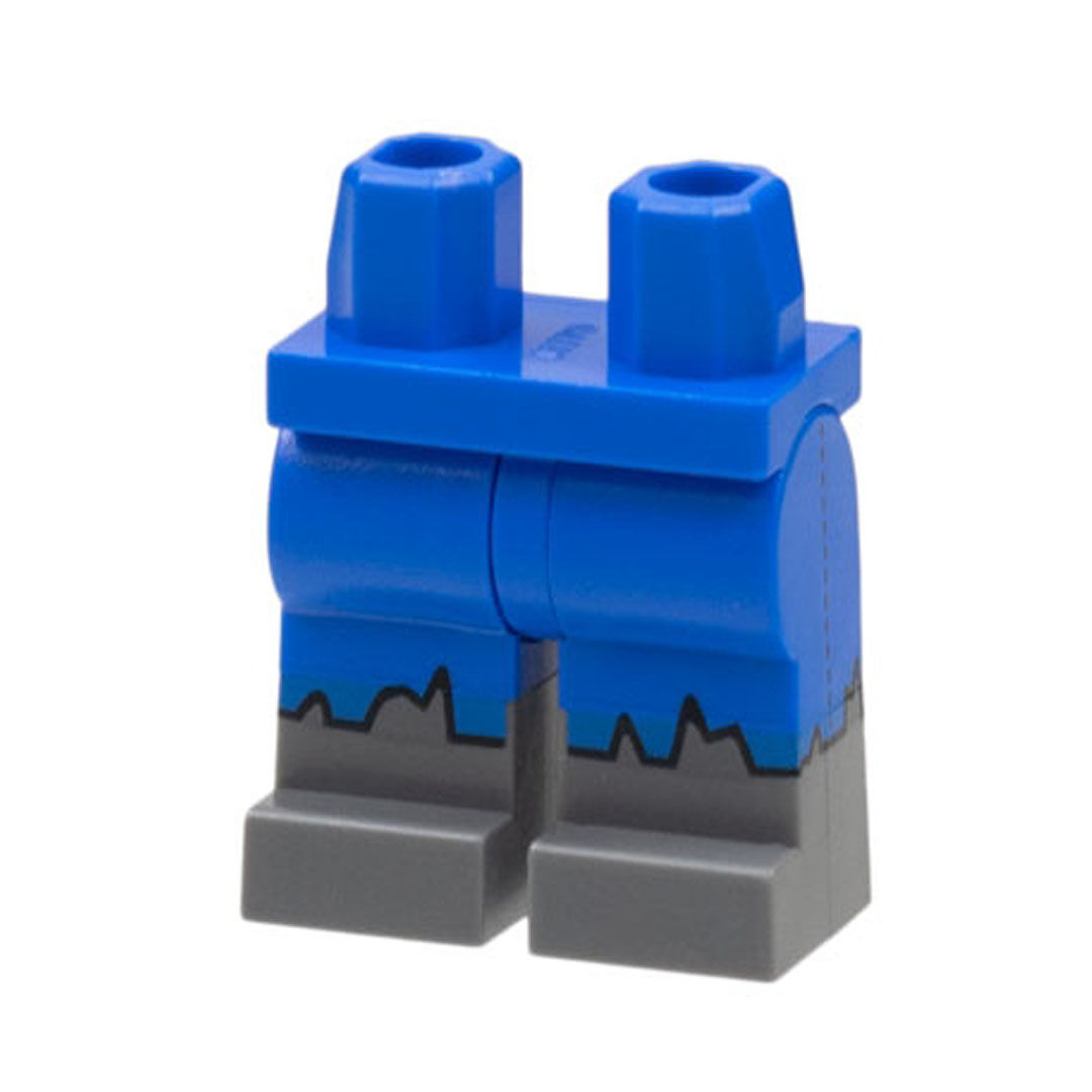 Jambes avec pantalon en lambeaux et bottes bleu