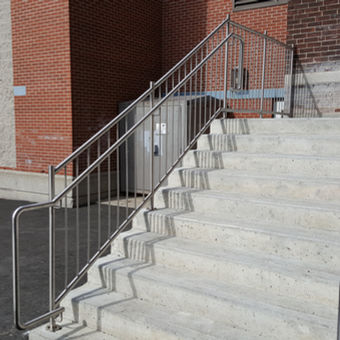Exterior stainless steel ramp