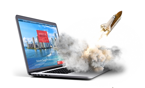 Effective Marketing & Design launching a rocket from a laptop