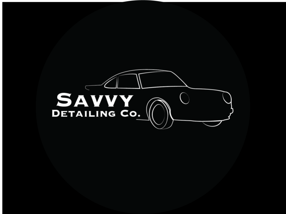 Savvy Detailing Co. logo: Classic car illustration