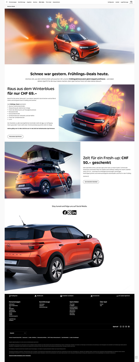 Landingpage Frühlingskampagne