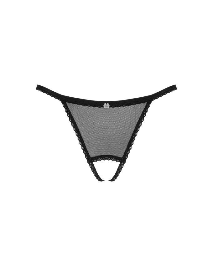 Thumbnail: Celia Noir Black Hot Crotchless Thong