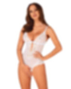 The Heavenlly  White Crotchless Teddy