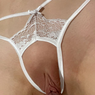 girl wearing crotchless panties