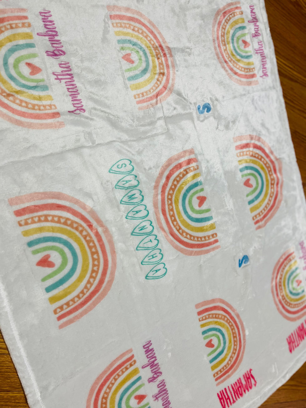 Thumbnail: Rainbow repeat name blanket