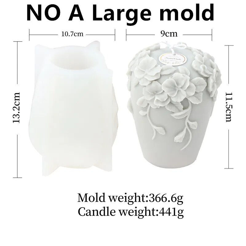 Miniature : Nordic Rattan Flowers Silicone Candle Mold Aromatherapy Home Decor Mold Wedding
