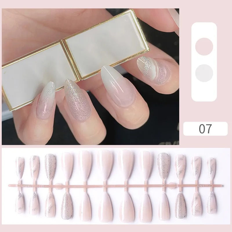 Thumbnail: 24pcs Sweet Summer Fake Nails Patches Pink