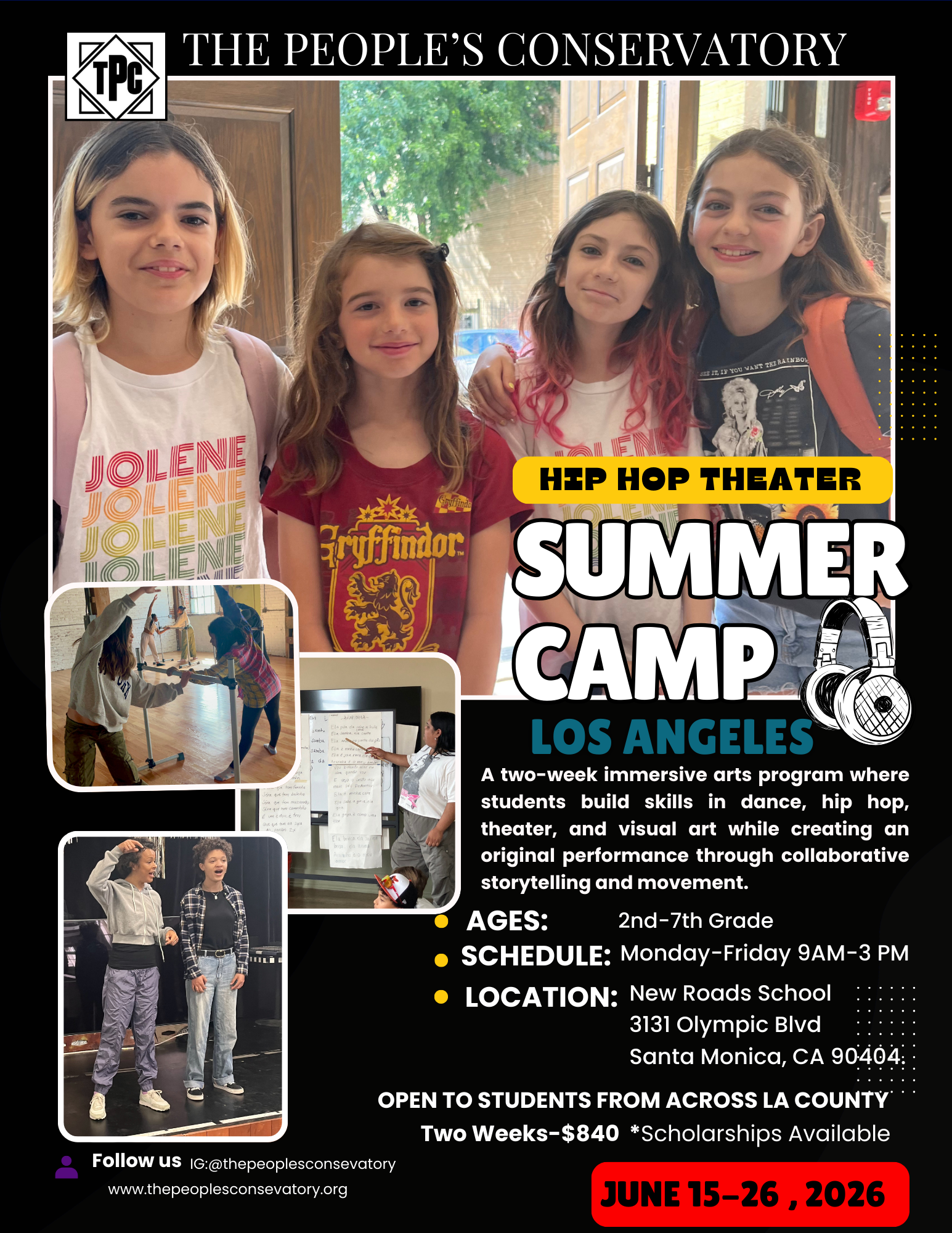 Hip Hop Theater Summer Camp 2026 Deposit