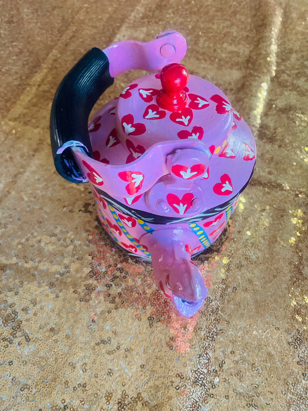 Thumbnail: Handcrafted Aluminium Elephant Kettle – 1000 ML Decorative Hand-Painted Teapot
