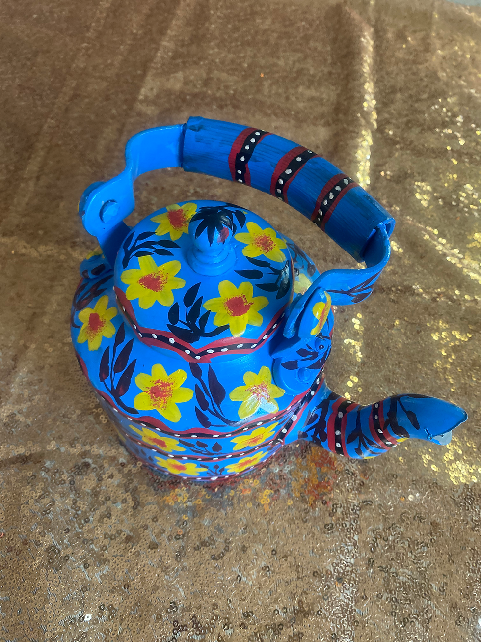 Thumbnail: Handcrafted Aluminium Elephant Kettle – 1000 ML Decorative Hand-Painted Teapot