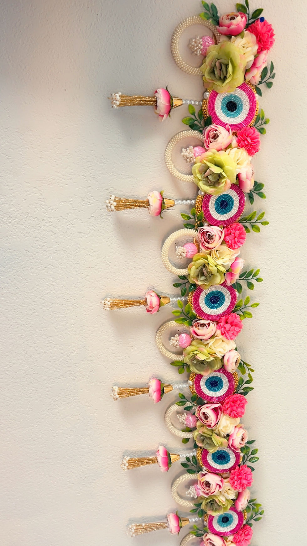 Thumbnail: FS-1292 Handmade Evil Eye Floral Toran Door | Luxury Nazar Raksha Bandarwal |