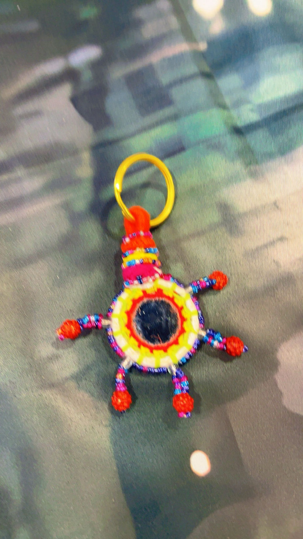 Handcrafted Multicolor Mirror Keychain | Indian Boho Key Ring
