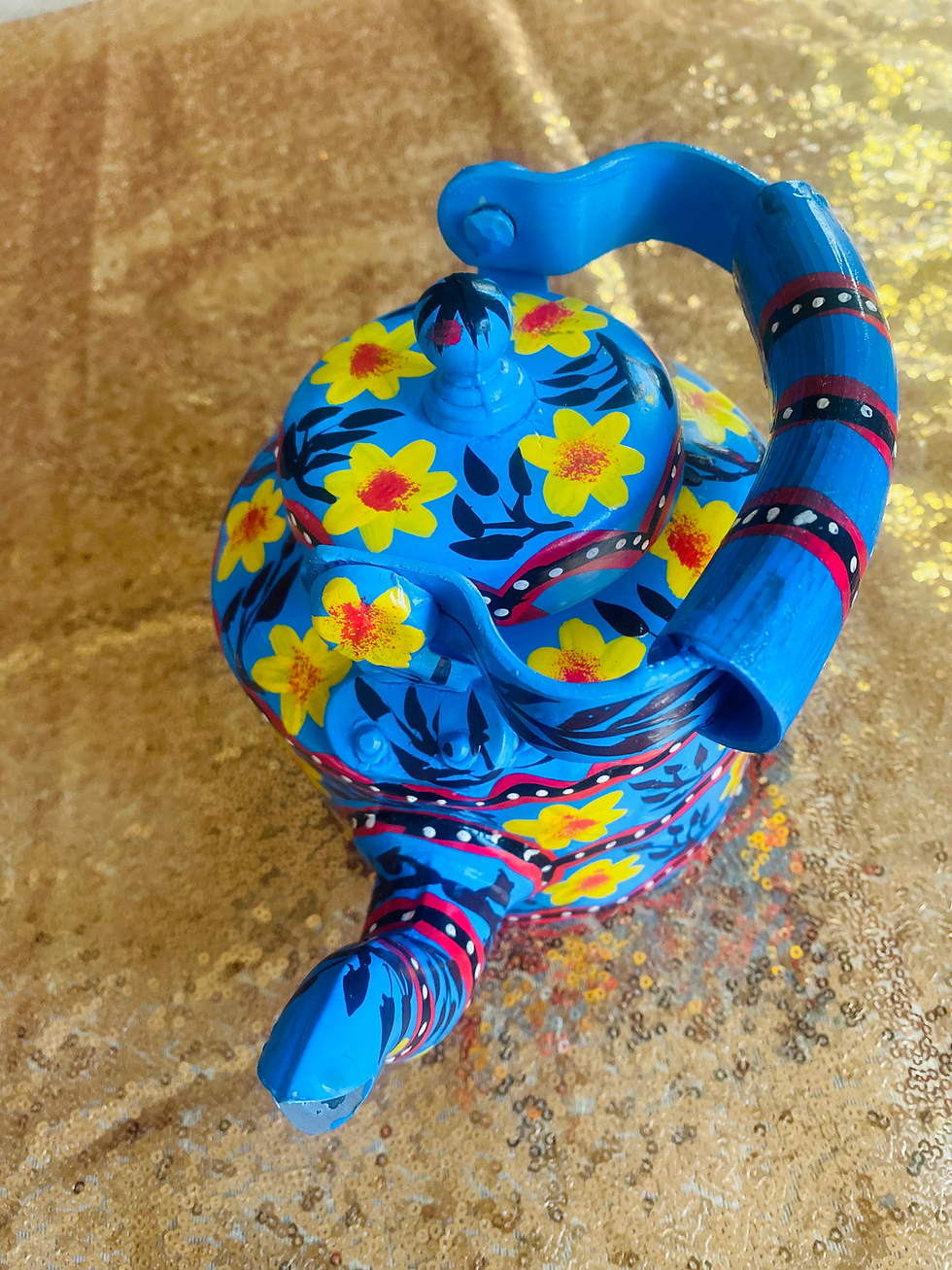Thumbnail: Handcrafted Aluminium Elephant Kettle – 1000 ML Decorative Hand-Painted Teapot