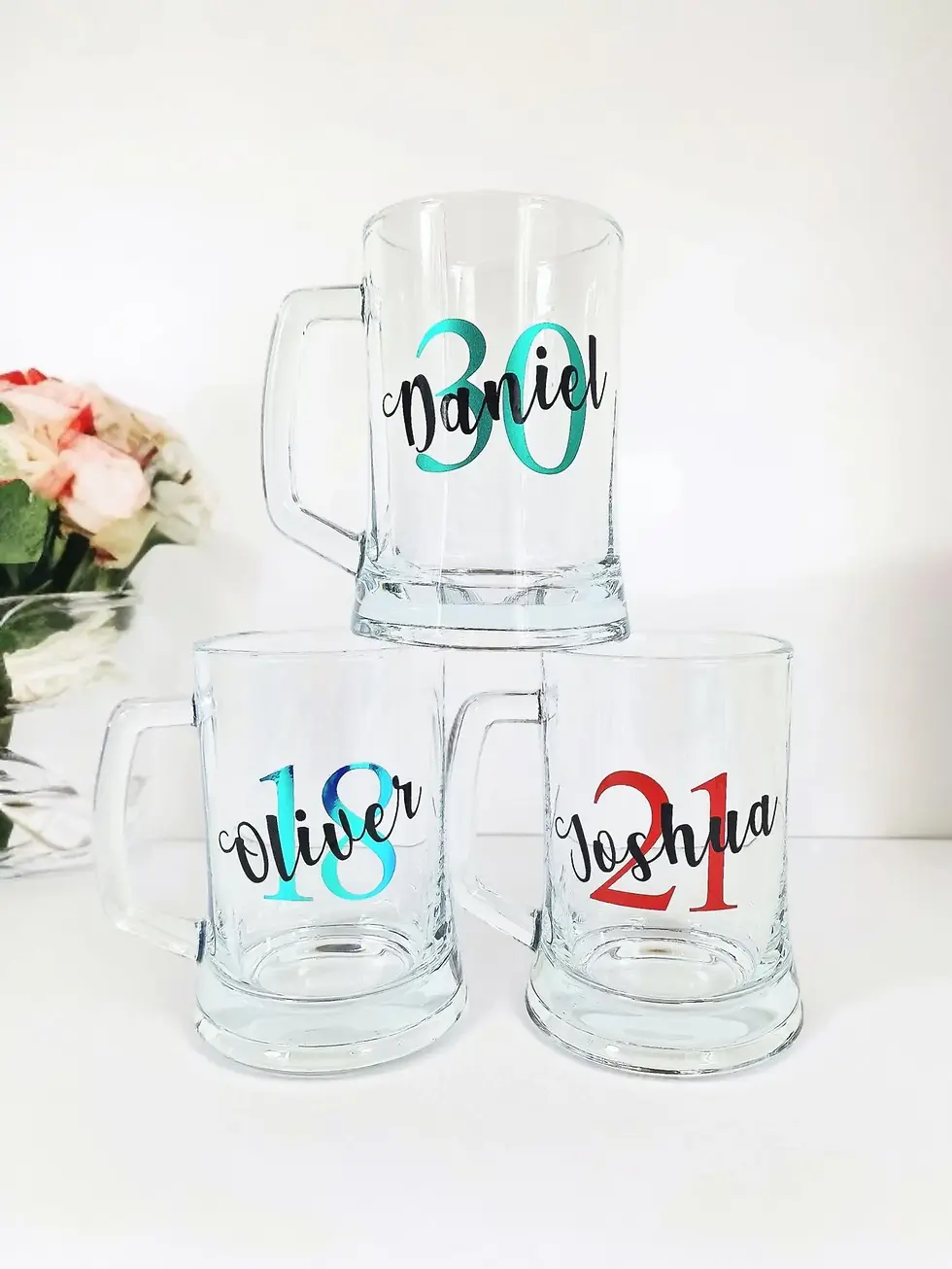 Thumbnail: Personalised Birthday Tankard Beer Glass Gift For Him 18th 21st 30th 40th 50th