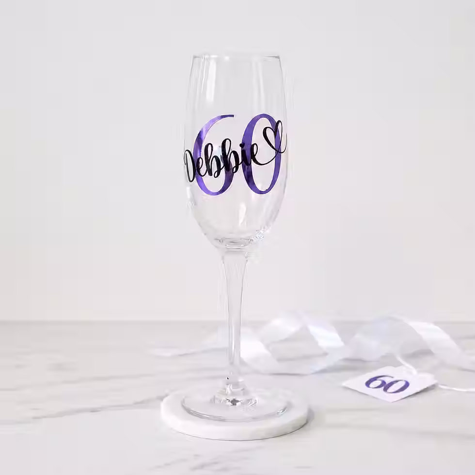 Thumbnail: Personalised 60th Birthday Prosecco Champagne Flute Glass Gifts Mum Nan Sister