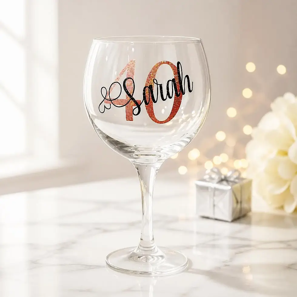 Thumbnail: Personalised 40th Birthday Gin Glass With Gift Box Present For Her Women Bestie
