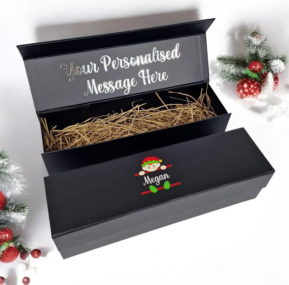 Thumbnail: Personalised Christmas Champagne Wine Bottle Gift Box, Luxury Presentation Gift