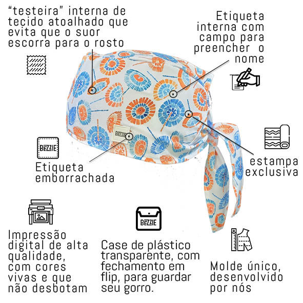 Miniatura: Wagasa - Gorro Cirúrgico Timoneiro Coleção Japan