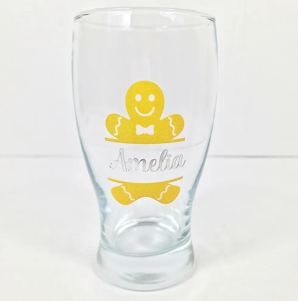 Thumbnail: Personalised Christmas Pint Beer Lager Glass Funny Secret Santa Gi