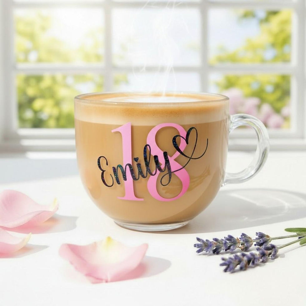 Thumbnail: Personalised 18th Birthday Glass Mug Gift For Girl, Daughter, Bestie